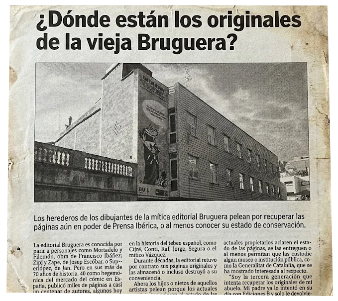 Artículo de El Salto sobre originales de Bruguera